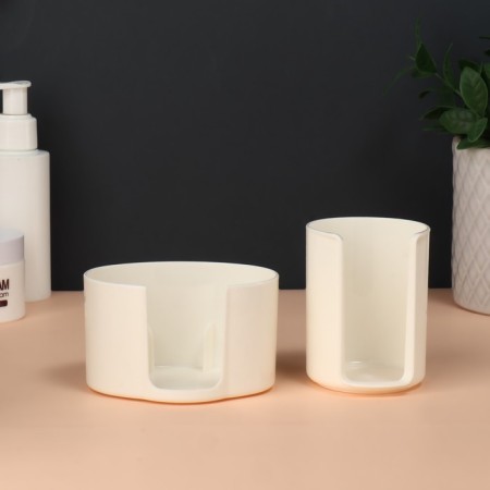 Container for storing cosmetic supplies "Zoy", 10 x 8.2 x 8.6 cm ivory color-5