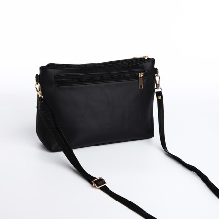 Bag Cross-Bodi with a zipper, black color-1