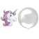 Polymer ball 18 "Unicorn", ball in a ball, with a stick, purple color