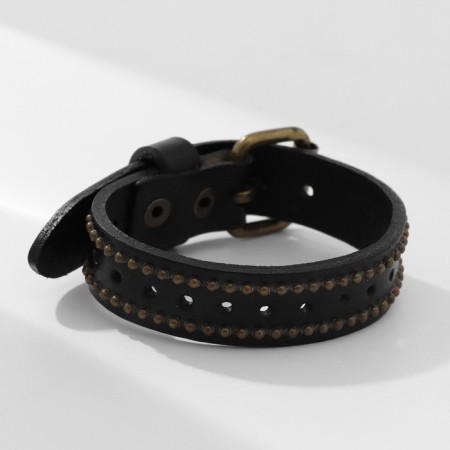 Bracelet Leather "Millennium" strap, black color-1