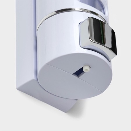 The dispenser for an antiseptic or liquid soap is mechanical, 400 ml, metal, white color-4