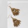 Hanging earrings "Ethnic" drop with leaves, color black gold, 6 cm