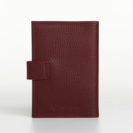 Cover for auto documents on the button, Textura, burgundy color-1