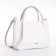 The bag is female, medium size, long belt, white color