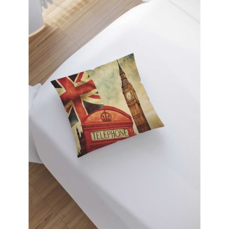 Decorative pillowcase "British telephone", on a zipper, size 45x45 cm-1