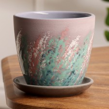 Pot Flower painting Lilac Crocus No. 1, 0.7 L, D - 11.7 cm