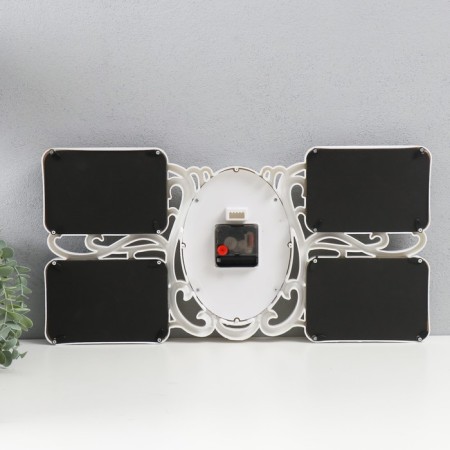 Photo frame collage with clocks in 4 photos, 50x25 cm,-2