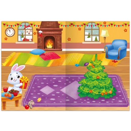 A book with reusable stickers “My Funny Stickers. New Year's chores. Bunny "-1