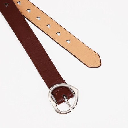 Building belt, width 2.4 cm, metal buckle, brown color-1