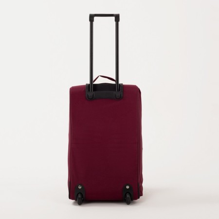 Road bag on wheels, a lightning department, with an increase, an outer pocket, a long belt, burgundy color-3