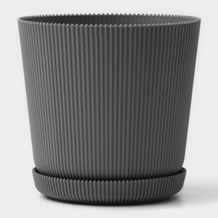 Flower pot with a pallet, 15.5 × 16.5 cm, gray color-1