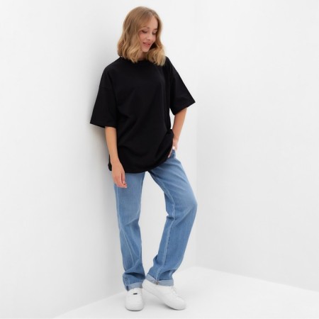 Women's T-shirt Basic Line Black Black, Rr. 44-1