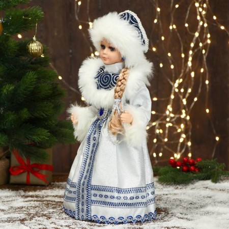 Snow Maiden "In a fur coat with patterns" moves, 19x40 cm-1