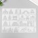 Stencil with curly edge "World Architecture" set of 8 pcs 17x6 cm