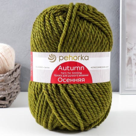Autumn yarn 25% wool, 75% pan 150m/200g (448-sv. Olival)
