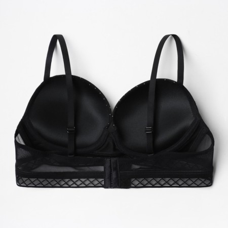 Women's bra, black/white peas, size 75b-6