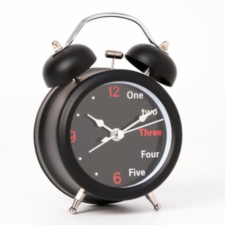The alarm clock "One, Two", discrete move, D-6.5 cm, 12 x 8 cm, black-2