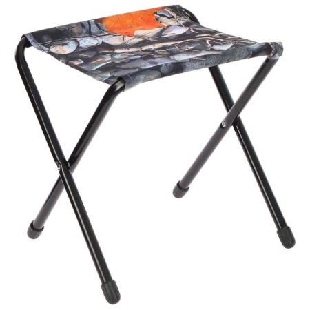 Summary stool 360 x 300 x 360 mm, with stones and maple leaves, ds/4-4