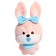 Soft toy "Bunny" with a bow, 20 cm, peach color