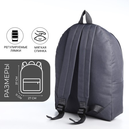 A backpack on the zipper is youth, external pocket, gray color-7
