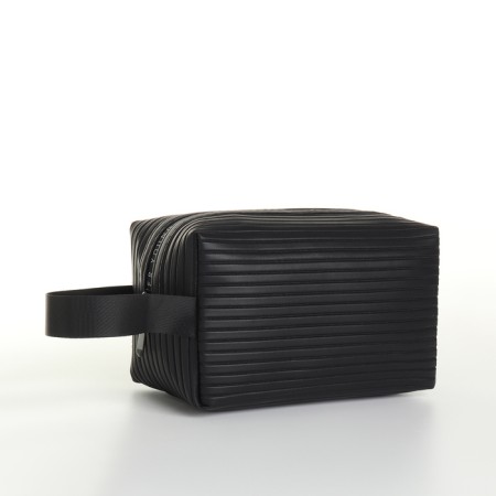 Cosmetic bag with lightning, black color