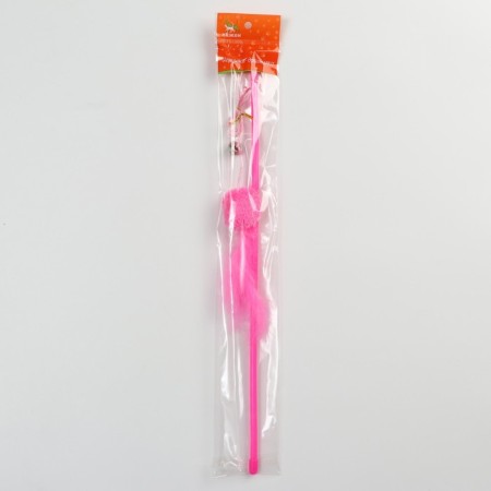 Domesticon-pink with a soft ball and feathers, pink-3