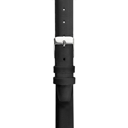 Watch strap, female, 12 mm, harness 65 mm, larynx 105 mm, genuine leather, black-2