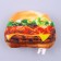 A toy for dogs with a bake "Burger" from textiles, 12 x 9.3 cm