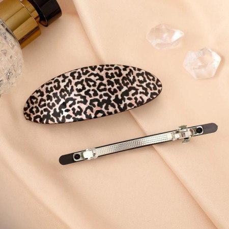 Hair clock "Leopard" (set 2 pcs) 9 cm and 9.5 cm-1