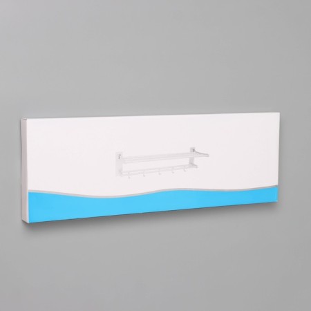 Foal shelf with a holder of towels, 5 moving hooks, 59.5 × 20.5 × 15 cm, aluminum-10