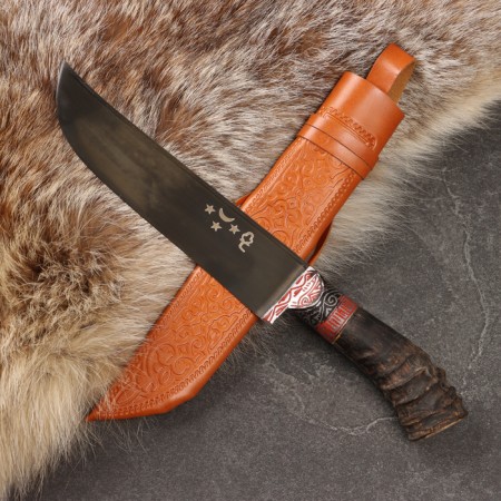 Knife Pchak Sharkhon - Big, Saigak, Garda tin engraving. ShH-15 (17-19 cm)-4