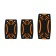 Cartage pedals, anti -slip, set 3 pcs. Black-orange