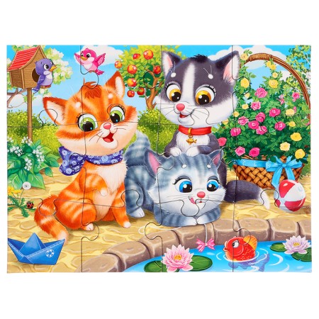 Puzzle "Funny cats No. 16", 12 elements-5