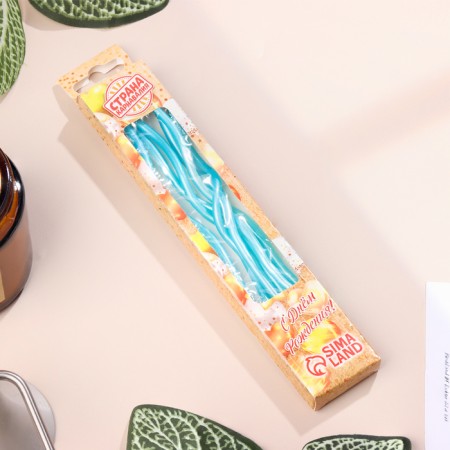 Candles for cake twisted "serpentine" 6 pcs, cocktail, sky blue-4