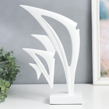 Polystone souvenir "Two sea fish" White 7.5x22x35 cm