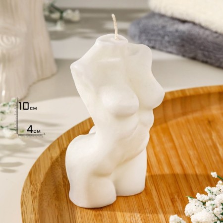 Figure candle "Women's silhouette", 10 cm, white