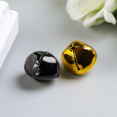Set of decor for creativity "Bells gold and black" d = 1.8 cm set 10 pcs-3