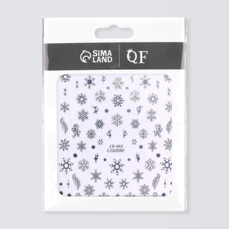 Nail stickers 10.2*8cm snowflakes CB-068 silver substrate QF-3