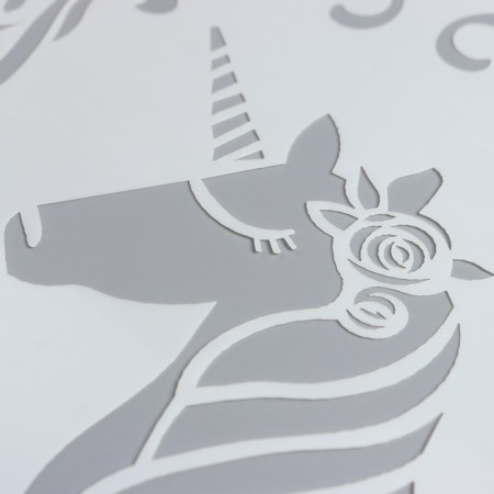 Stencil plastic "Unicorn in the frame" 29.7x21 cm-1