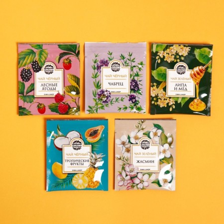 Gift set "since March 8": tea assortment (5 tastes x 4 pcs.), Mug 300 ml.-3