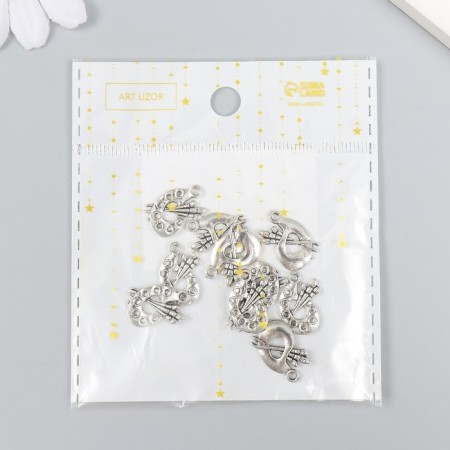 Decor for creativity Metal "Palette with brushes" silver 1.7x1.2 cm-4