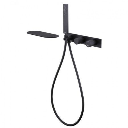 Bath mixer Abber Rund AF8731B, hidden installation, shower set, shelf, black-1