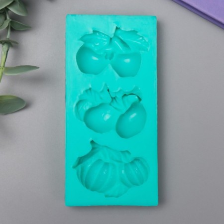 Mold silicone "Pumpkin, apples and turnips" 3 objects 5.4x11 cm-1