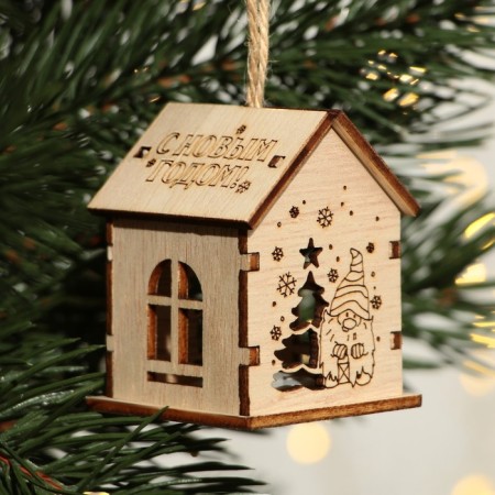 New Year's Christmas tree toy "Happy New Year", for the New Year, 6 x 4.5 cm-2