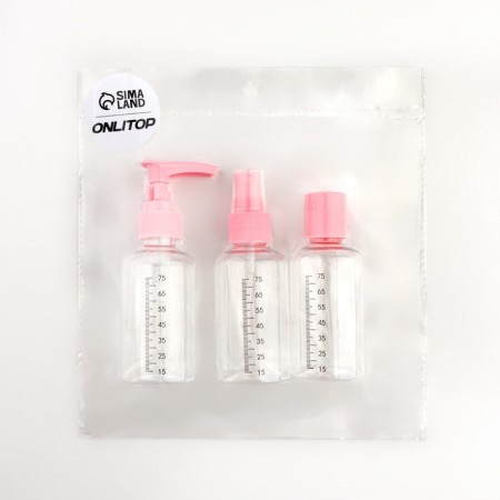 Storage set, 3 items, with a division scale, pink color-7