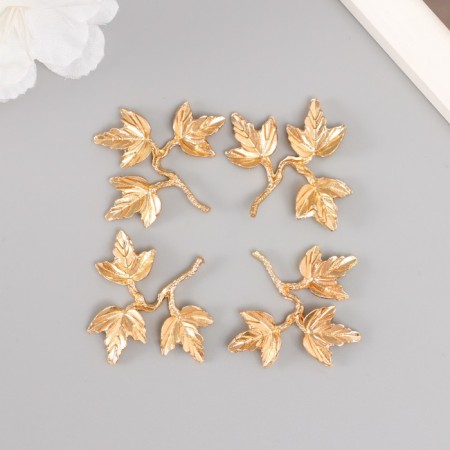 Decor for creativity Metal "Victor with three leaves" gold 3.6x4x0.4 cm-2