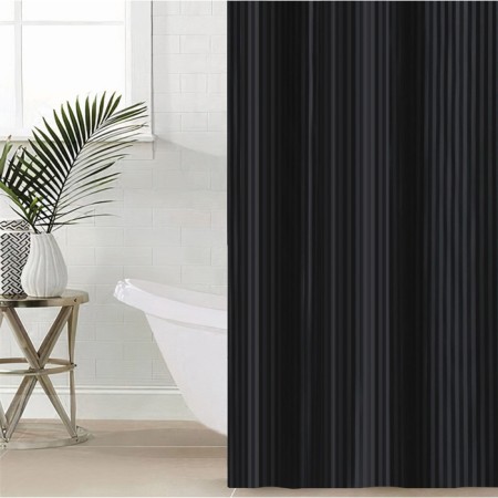 The curtain in the bathroom Ethel in strip is black, 180*200 cm, 80g/m2, 100% p/e-3
