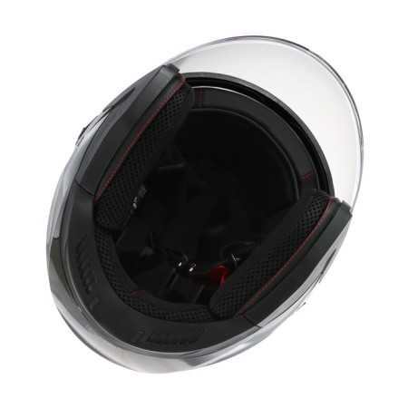 The helmet open with two visors, size XL (60-61), model-BLD-708E, black glossy-8