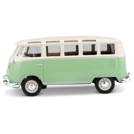 MASTO DIE-CAST Volkswagen Van Samba, opening doors, 1:25, green color-8
