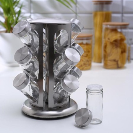 Speak for spices on the stand "Profi", 22 × 25.5 cm, 12 pcs, metallic color-1